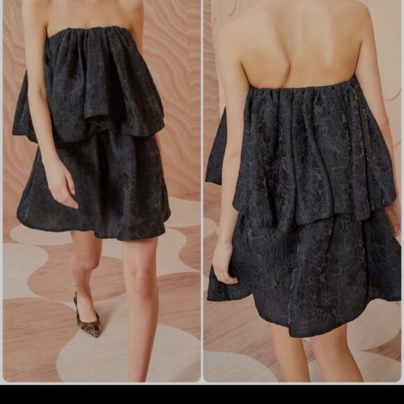 Ulla Johnson Oui Dress Noir - Strapless Mini Dress - Picture 2 of 11